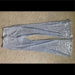 Silver sequin pants
